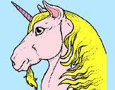 Dibujo Cabeza de unicornio pintado por Monita99