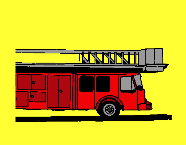 Dibujo Camión de bomberos con escalera pintado por lalo2012