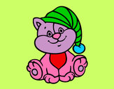 Dibujo Gato con gorro pintado por jennysita