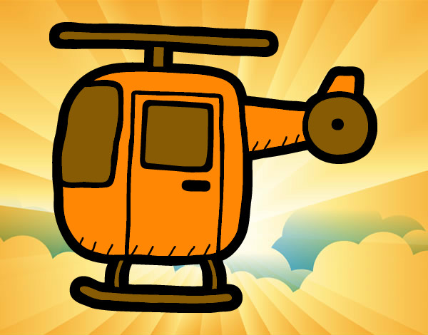 Dibujo Helicóptero ligero pintado por leerose1
