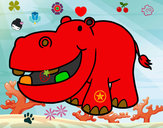 Dibujo Hipopótamo pequeño pintado por clarisman