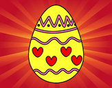 Dibujo Huevo con corazones pintado por iyan