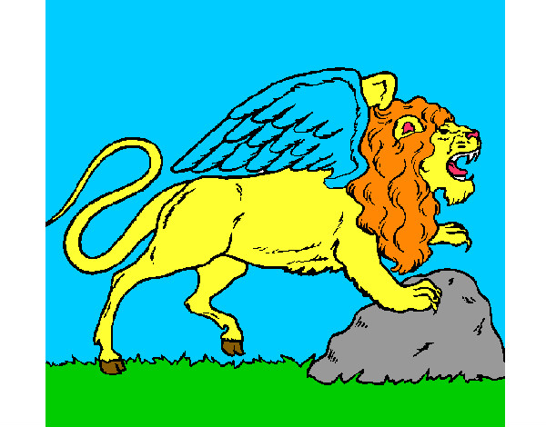 Dibujo León alado pintado por chechawich