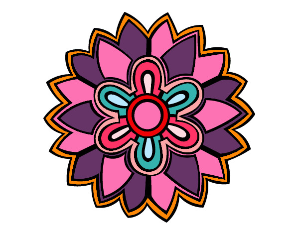 Dibujo Mándala con forma de flor weiss pintado por sofiisi
