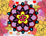 Dibujo Mándala con una flor pintado por Fabox