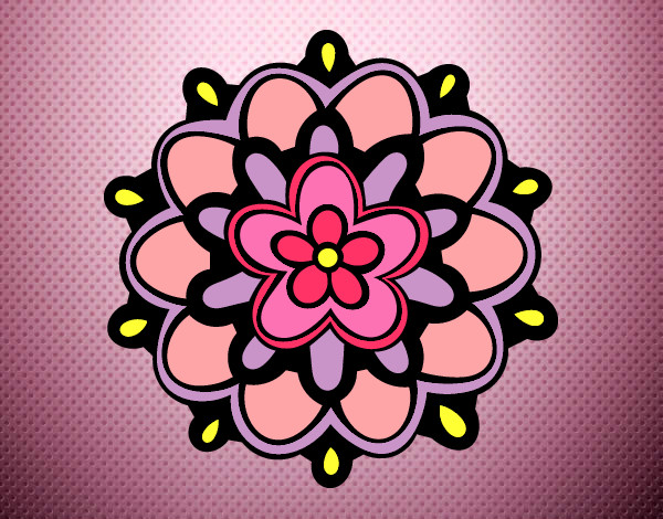 Dibujo Mándala con una flor pintado por pazbelen09