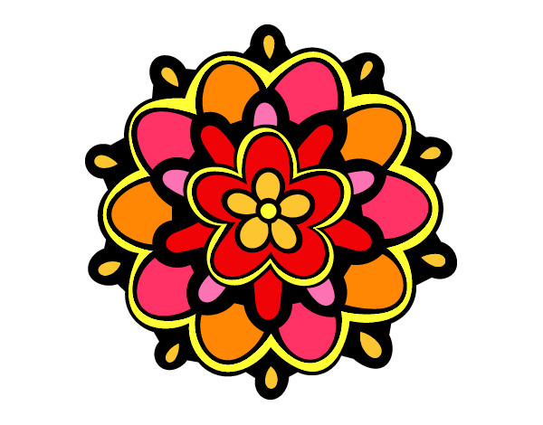 Dibujo Mándala con una flor pintado por sofiisi