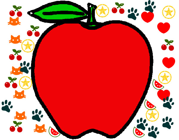 Dibujo manzana pintado por 4002