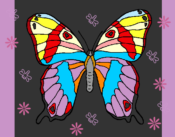 Dibujo Mariposa 7a pintado por chena