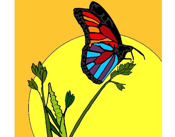 Dibujo Mariposa en una rama pintado por Luciernaga2599