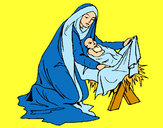 Dibujo Nacimiento del niño Jesús pintado por lamorales