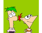 Dibujo Phineas y Ferb pintado por Andryk