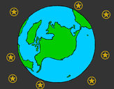 Dibujo Planeta Tierra pintado por Nandax