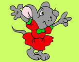 Dibujo Rata con vestido pintado por lamorales