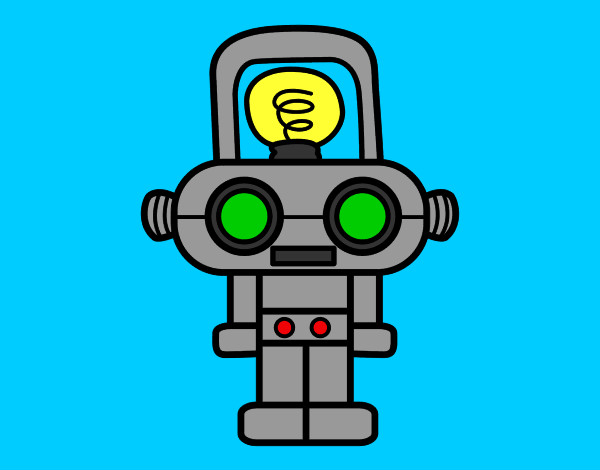Dibujo Robot con luz pintado por eliyau