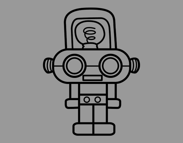 Dibujo Robot con luz pintado por leo321