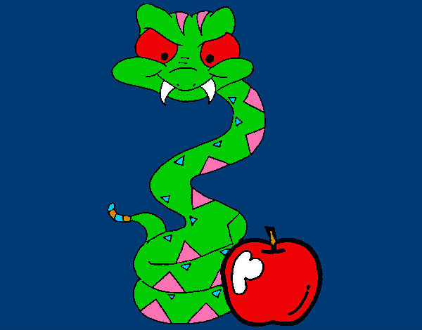 Dibujo Serpiente y manzana pintado por Israel00