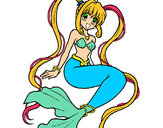 Dibujo Sirena con perlas pintado por mayeva