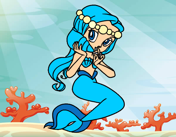 Dibujo Sirena con una caracola pintado por marjoca