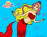 Dibujo Sirena nadando pintado por eris