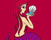 Dibujo Sirena y perla pintado por dominix