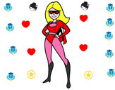 Dibujo Superheroina pintado por denisse19