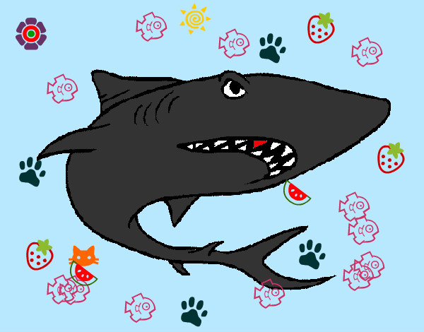 Dibujo Tiburón pintado por clarisman