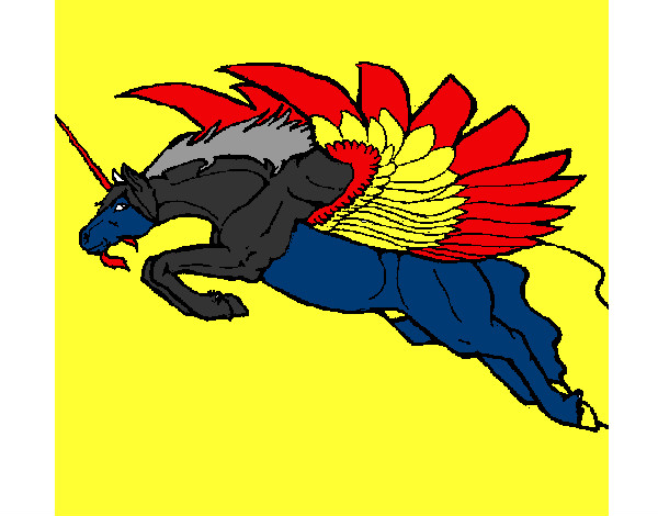 Dibujo Unicornio alado pintado por chechawich