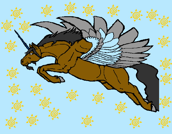 Dibujo Unicornio alado pintado por ilenia