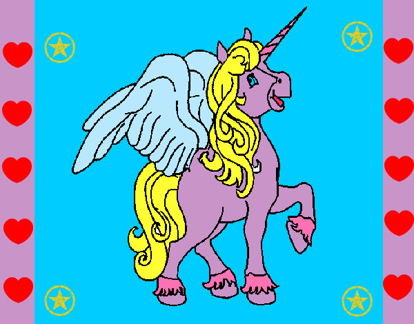 Dibujo Unicornio con alas pintado por Annie963