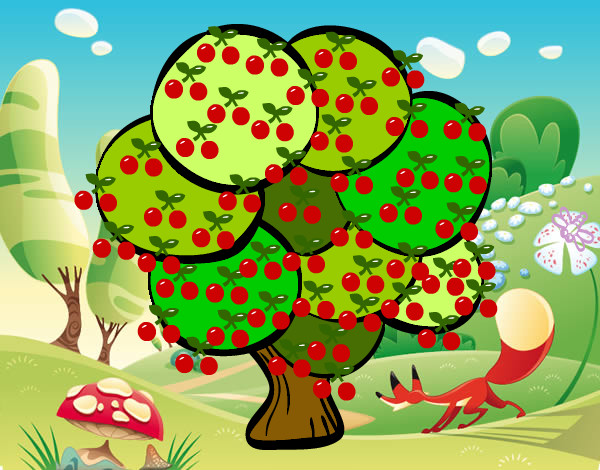 Dibujo Árbol con hojas redondas pintado por queyla
