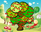 Dibujo Árbol con hojas redondas pintado por queyla