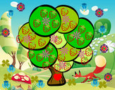 Dibujo Árbol con hojas redondas pintado por ximena01