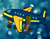 Dibujo Avión cargando equipaje pintado por hectoremma