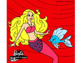 Dibujo Barbie sirena con su amiga pez pintado por Randa9