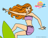 Dibujo Barbie surfeando pintado por hpna
