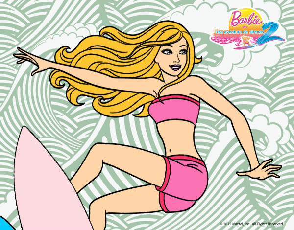 Dibujo Barbie surfeando pintado por Paoshannel