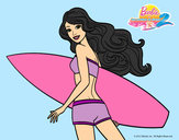 Dibujo Barbie surfera pintado por SuperSweet