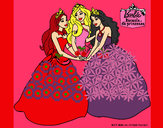 Dibujo Barbie y sus amigas princesas pintado por claromaris