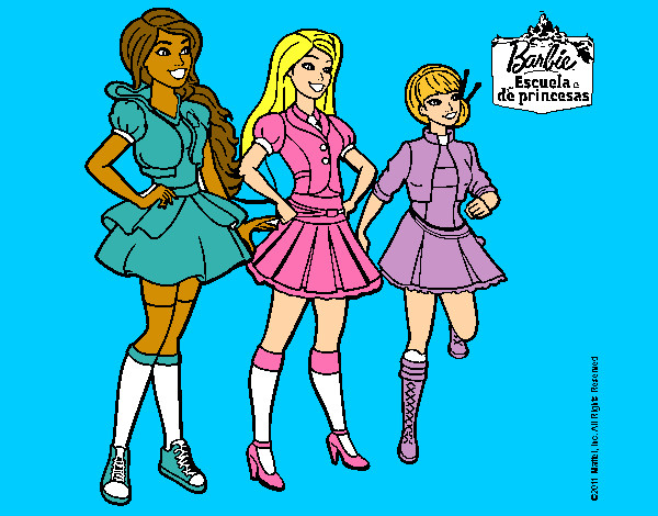 Dibujo Barbie y sus compañeros de equipo pintado por Frekisen