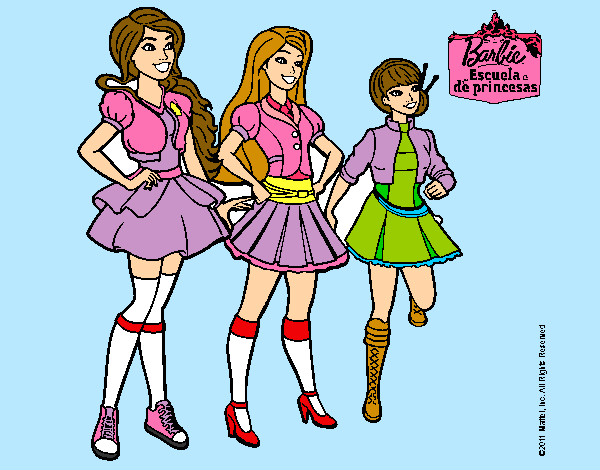 Dibujo Barbie y sus compañeros de equipo pintado por nazaret123