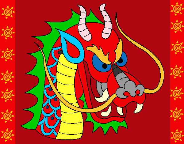 Dibujo Cabeza de dragón 1 pintado por Michelek