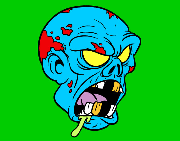 Dibujo Cabeza de zombi pintado por juanca10