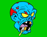Dibujo Cabeza de zombi pintado por juanca10