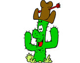 Dibujo Cactus con sombrero pintado por aroa