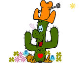 Dibujo Cactus con sombrero pintado por maclau56