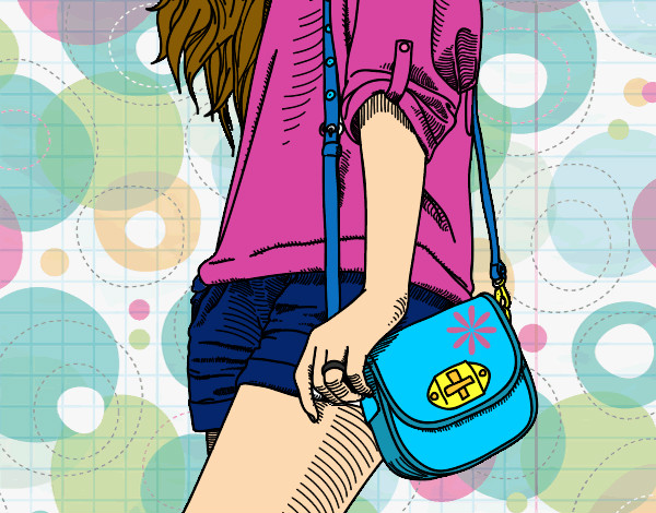 Dibujo Chica con bolso pintado por alba1000