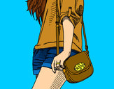 Dibujo Chica con bolso pintado por laurilla97