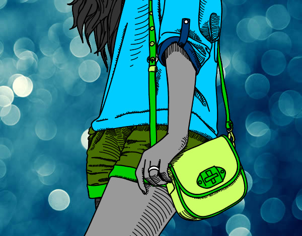 Dibujo Chica con bolso pintado por maktub