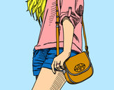 Dibujo Chica con bolso pintado por MariaKiss